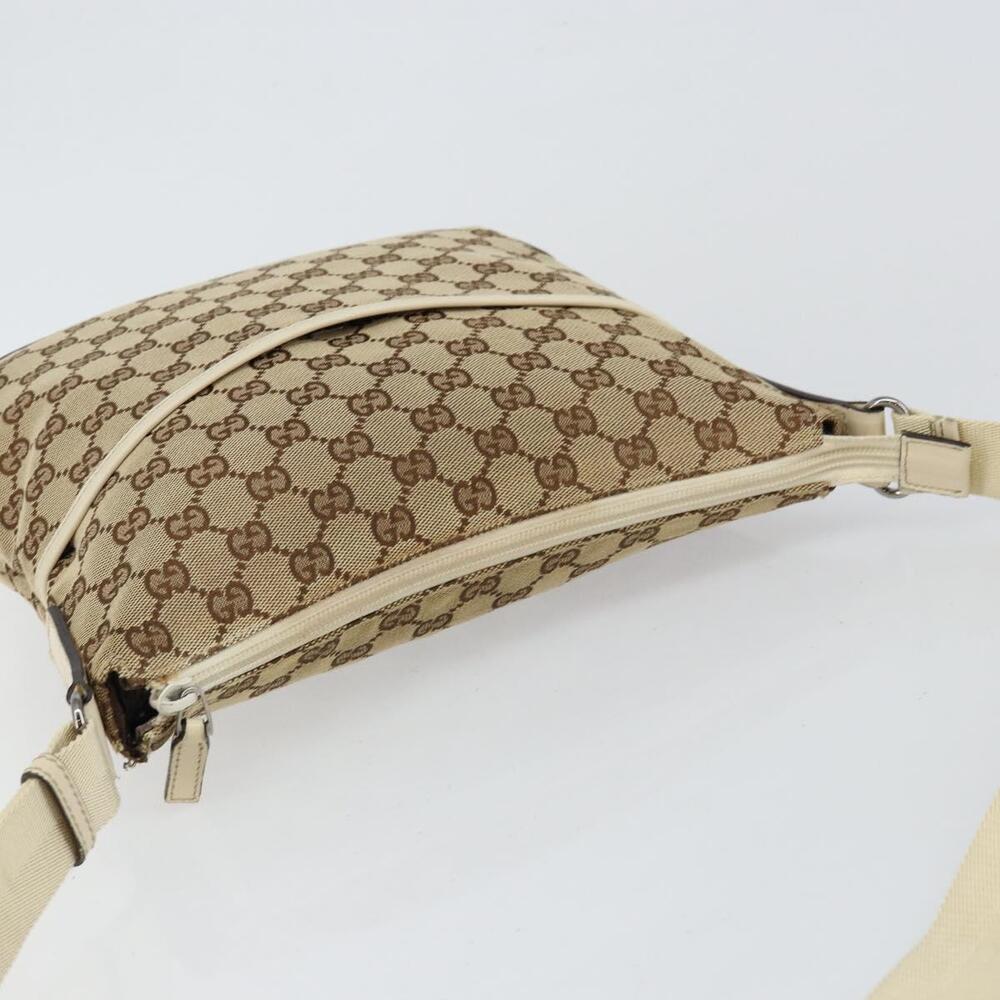 GUCCI GG Canvas Shoulder Bag Beige Silver 145857 Auth 145193 - Picture 6 of 16